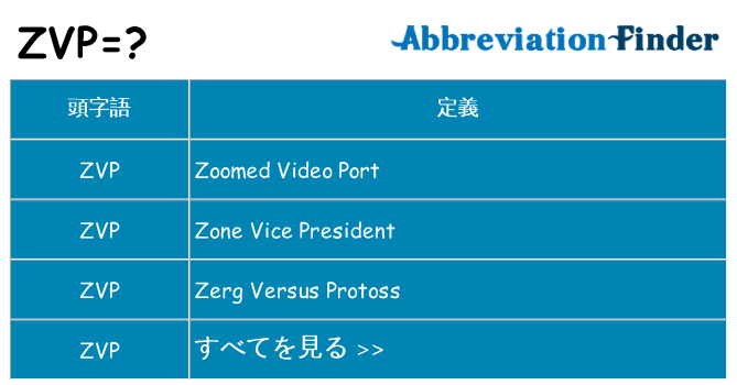 zvp は何の略します。