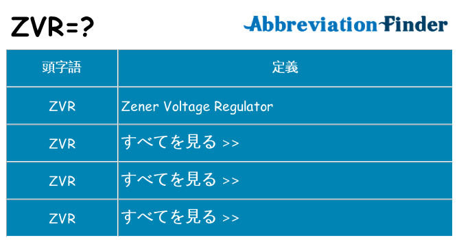 zvr は何の略します。