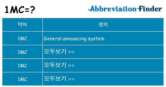 1mc 대 한 무엇을 서가