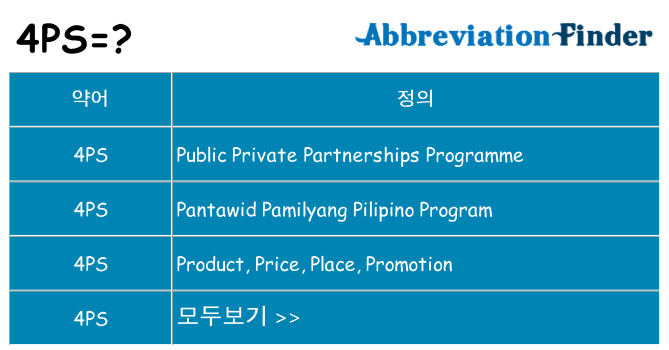 4ps 대 한 무엇을 서가