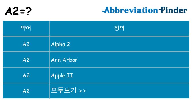 a2 대 한 무엇을 서가