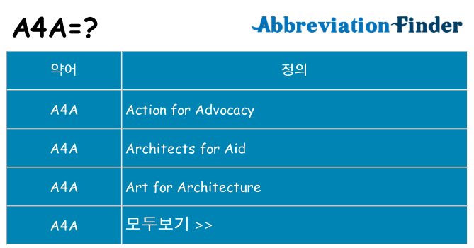 a4a 대 한 무엇을 서가