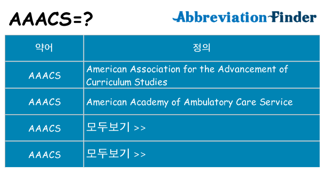 aaacs 대 한 무엇을 서가