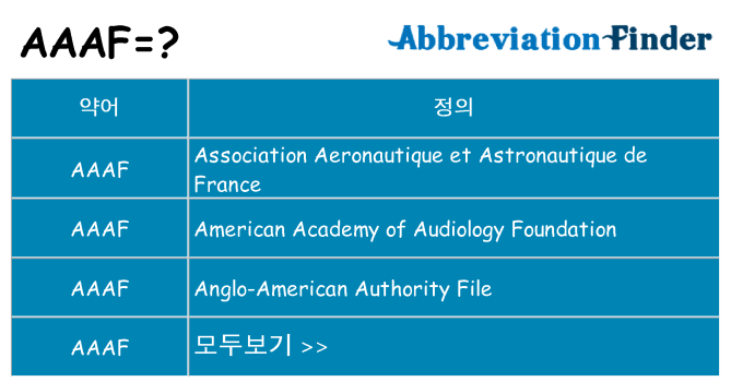 aaaf 대 한 무엇을 서가