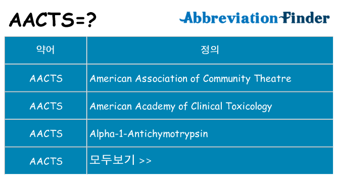 aacts 대 한 무엇을 서가