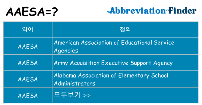 aaesa 대 한 무엇을 서가