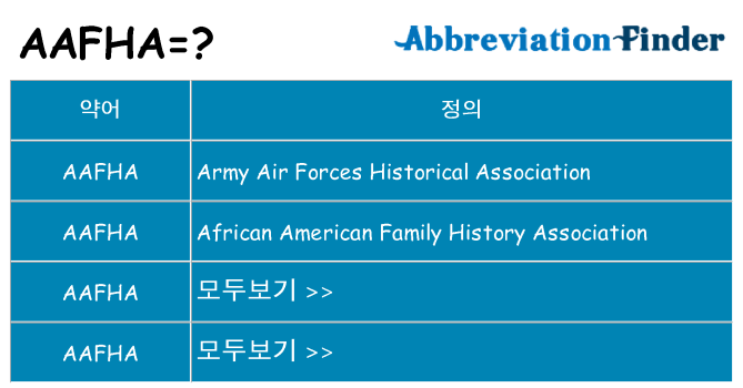 aafha 대 한 무엇을 서가