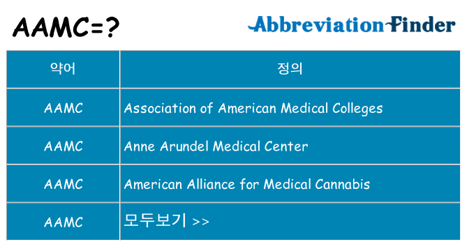 aamc 대 한 무엇을 서가