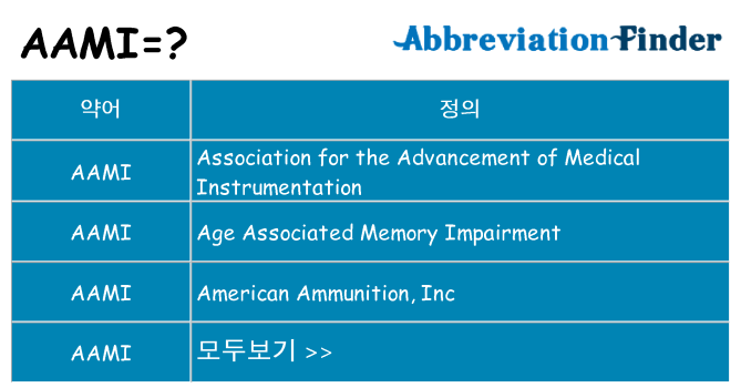 aami 대 한 무엇을 서가