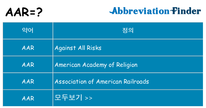 aar 대 한 무엇을 서가