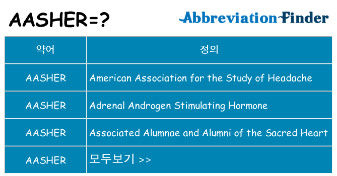 aasher 대 한 무엇을 서가