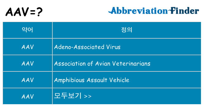 aav 대 한 무엇을 서가