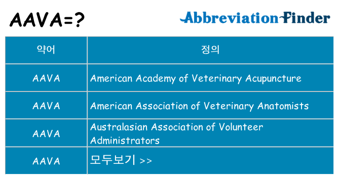 aava 대 한 무엇을 서가