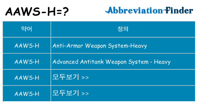 aaws-h 대 한 무엇을 서가