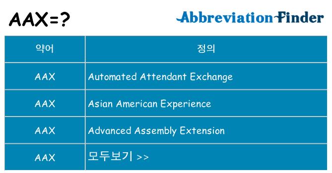 aax 대 한 무엇을 서가