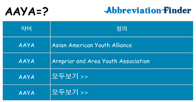 aaya 대 한 무엇을 서가