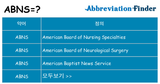 abns 대 한 무엇을 서가