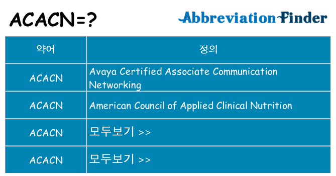 acacn 대 한 무엇을 서가