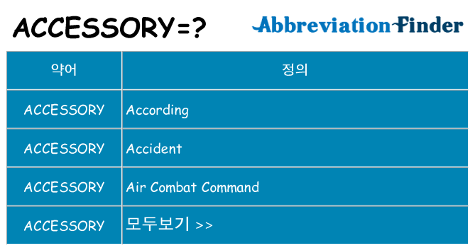 accessory 대 한 무엇을 서가