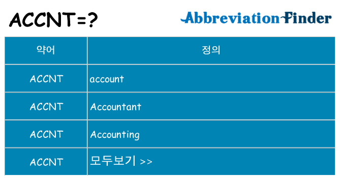 accnt 대 한 무엇을 서가