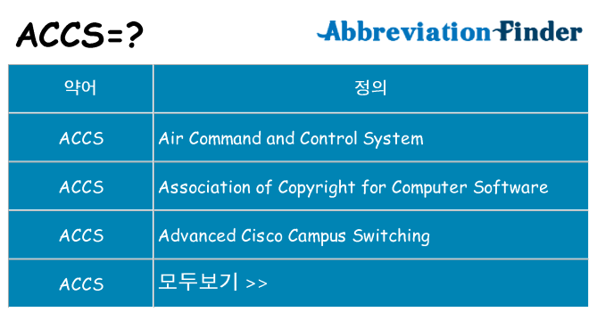 accs 대 한 무엇을 서가