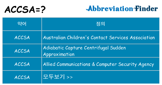 accsa 대 한 무엇을 서가