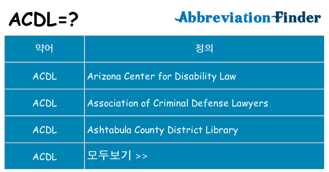 acdl 대 한 무엇을 서가