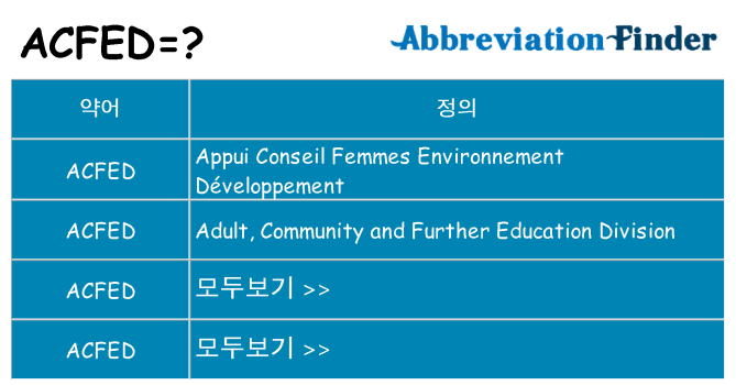 acfed 대 한 무엇을 서가