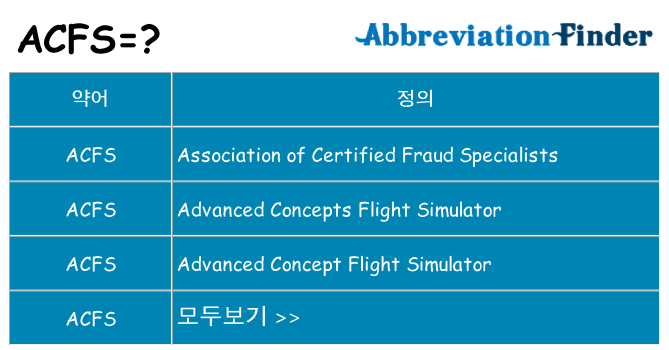 acfs 대 한 무엇을 서가