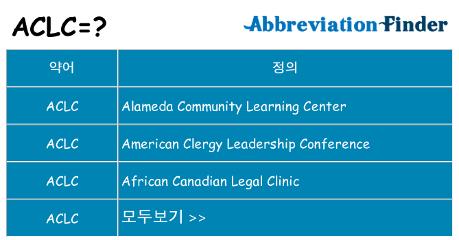 aclc 대 한 무엇을 서가