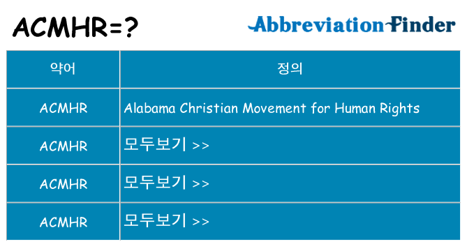 acmhr 대 한 무엇을 서가