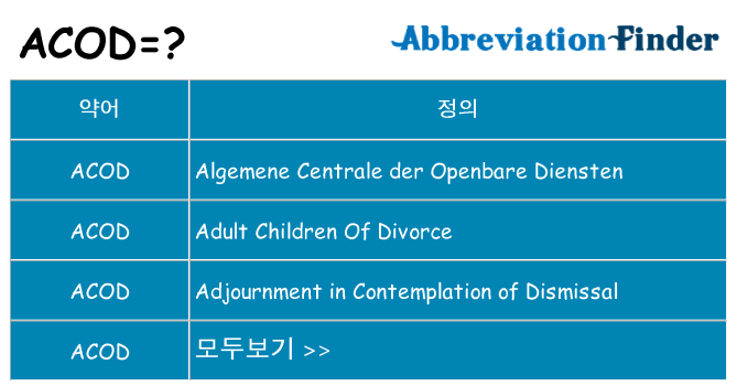 acod 대 한 무엇을 서가