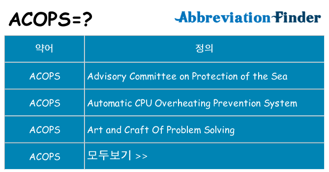 acops 대 한 무엇을 서가