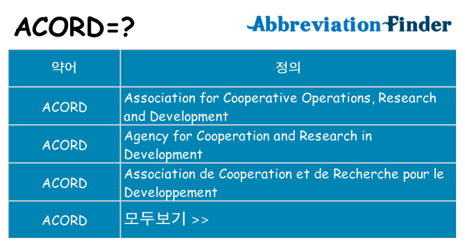 acord 대 한 무엇을 서가