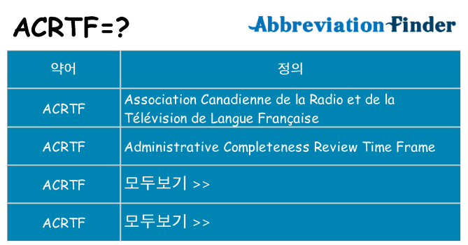 acrtf 대 한 무엇을 서가