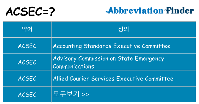 acsec 대 한 무엇을 서가