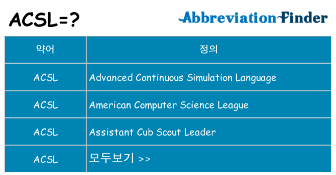 acsl 대 한 무엇을 서가