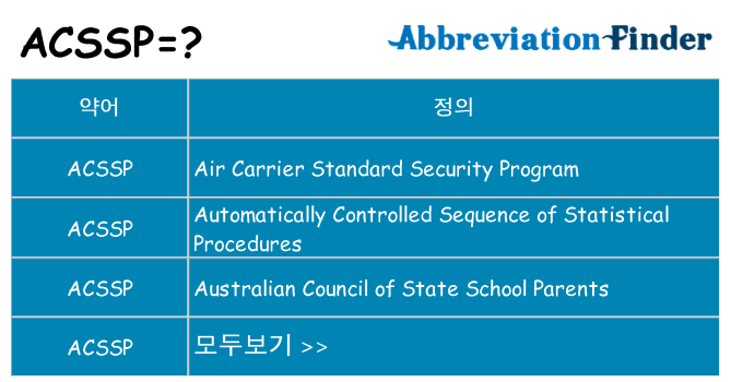 acssp 대 한 무엇을 서가