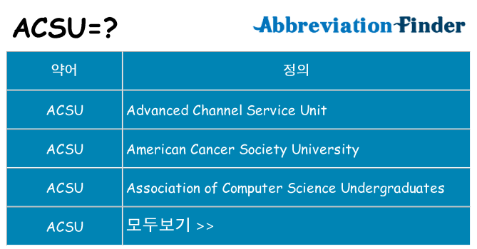 acsu 대 한 무엇을 서가