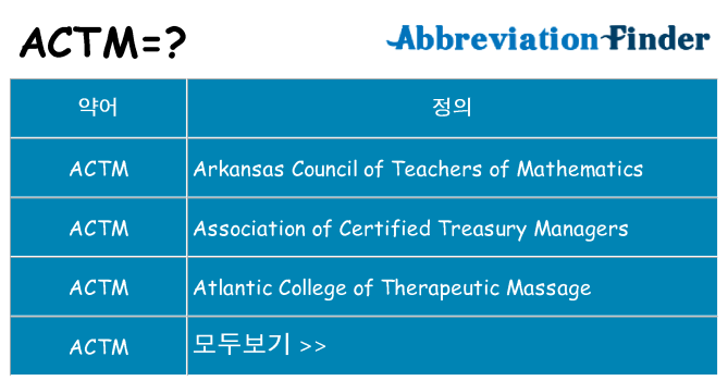 actm 대 한 무엇을 서가