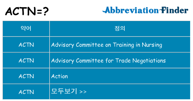 actn 대 한 무엇을 서가