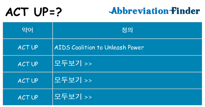 act-up 대 한 무엇을 서가