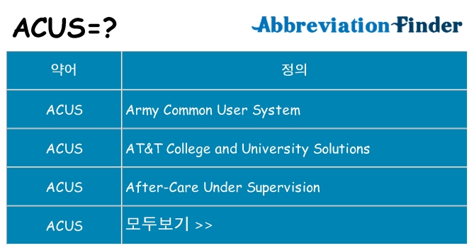 acus 대 한 무엇을 서가