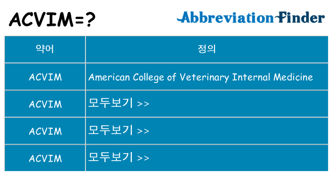 acvim 대 한 무엇을 서가