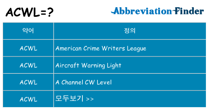 acwl 대 한 무엇을 서가