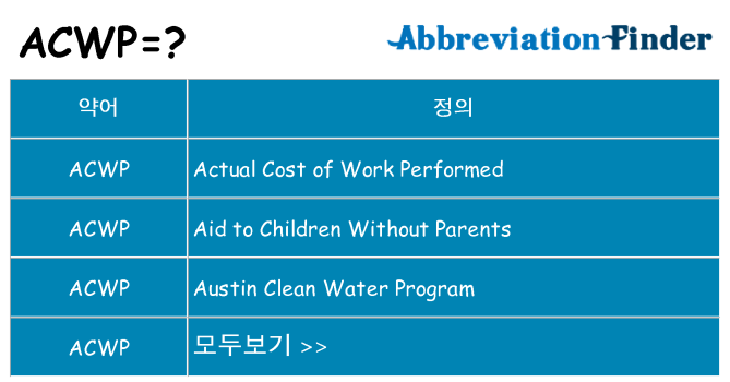 acwp 대 한 무엇을 서가