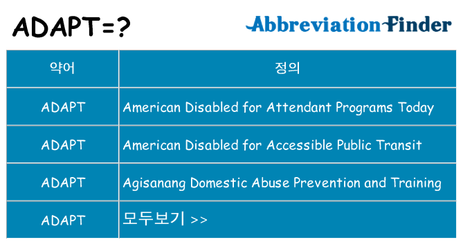 adapt 대 한 무엇을 서가