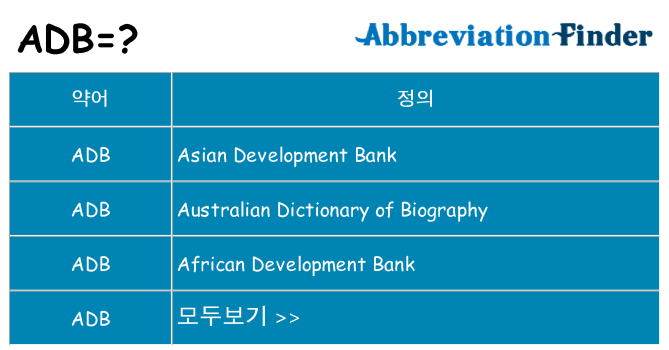 adb 대 한 무엇을 서가