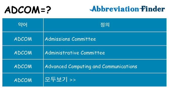 adcom 대 한 무엇을 서가