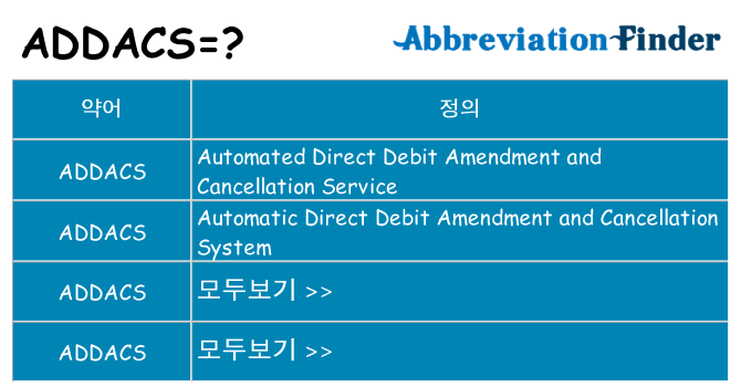 addacs 대 한 무엇을 서가